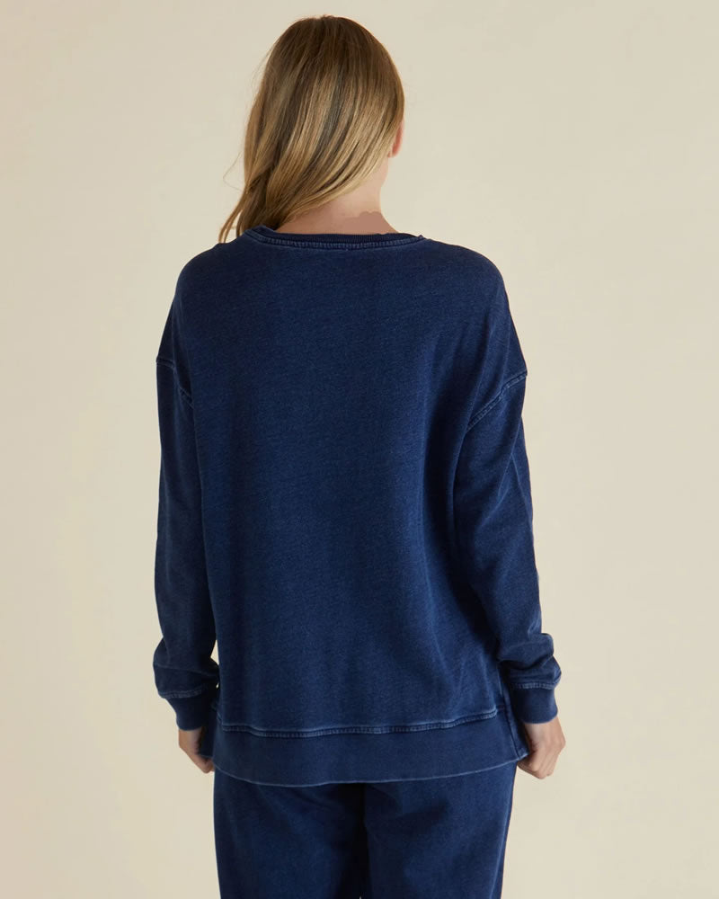 Betty Basics Easy Crew Sweat Indigo Wash Blue