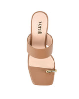 Verali Stassie Dark Camel Block Heel Mules