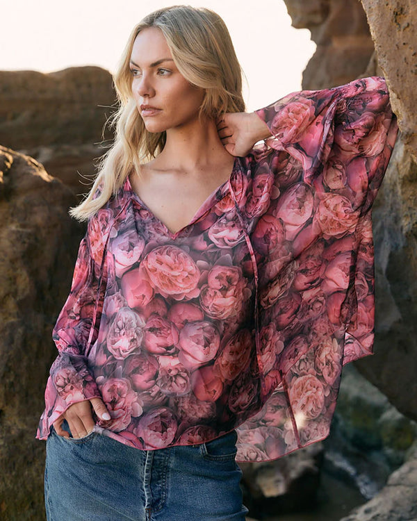  Fate + Becker Phenomenon Blouse Peony Pink