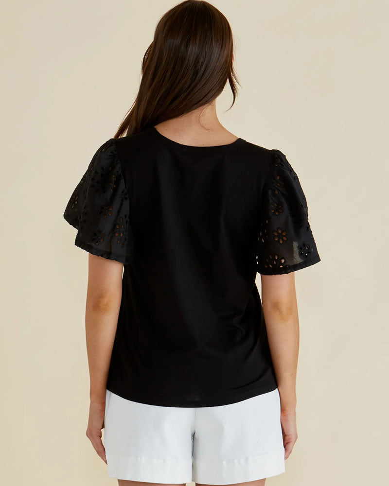 Betty Basics Lottie Embroidered Tee