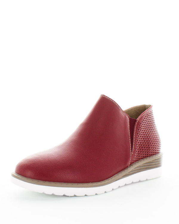  Just Bee Carmine Red Leather Ankle Boots