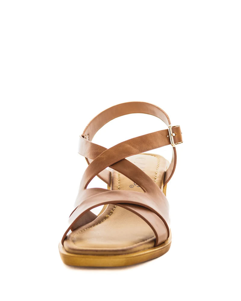 Wilde Shoes Simra Tan Strappy Block Heels