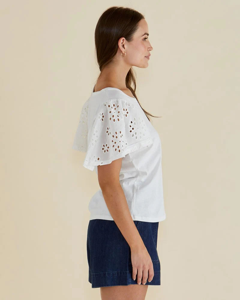 Betty Basics Lottie Embroidered Tee