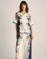 Fate + Becker Solara Placement Print Collared Shirt Navy Print