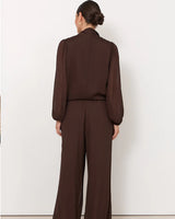 Adorne Asani Wide Leg Pants Chocolate