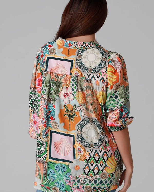  Dreamcatcher Amira Short Sleeve Blouse Multi Print