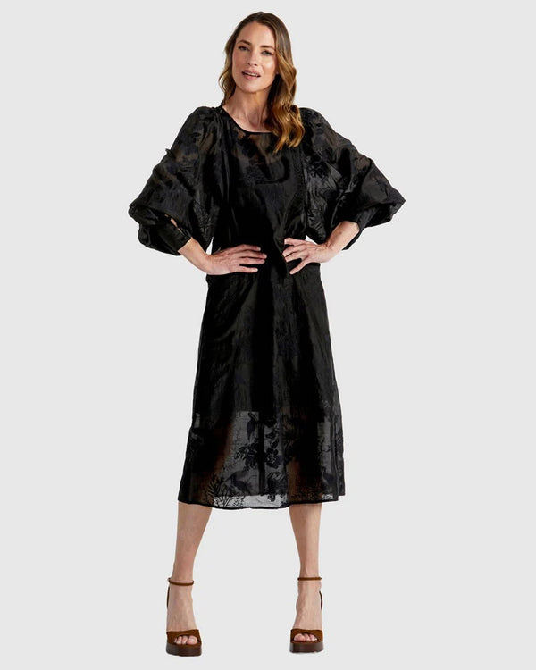  Fate + Becker Aurora Black Midi Dress