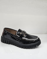 Just Bee Channa Patent/Croc Combo Chunky Loafers
