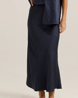 Sass Jasper Slip Skirt Navy
