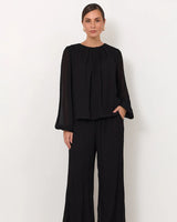 Adorne Candice Long Sleeve Top Black