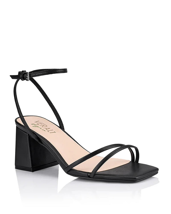  Verali Stevie Block Strappy Heels - Black