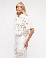 Ebby + I Mia White Lace Shirt Top