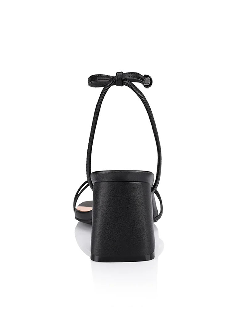 Verali Stevie Block Strappy Heels - Black