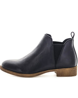 Just Bee Cimana Black Leather Ankle Boots