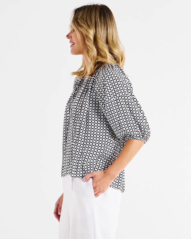 Betty Basics Camilla Mid Sleeve Blouse