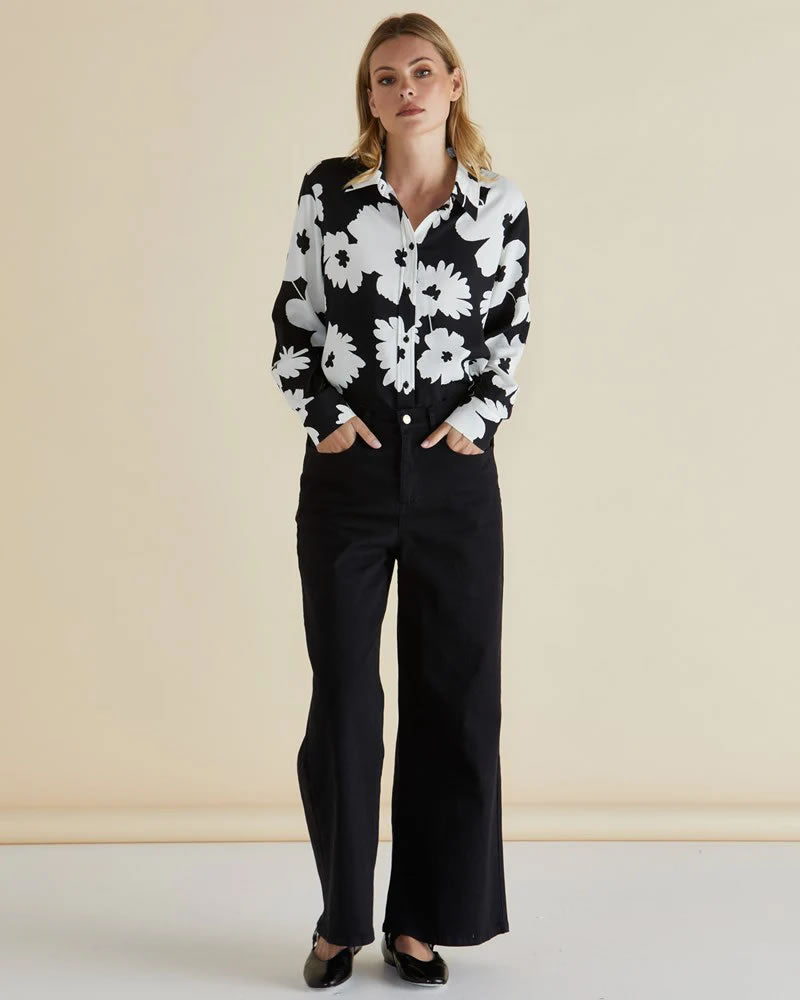 Betty Basics Wilma Wide leg Jeans Black