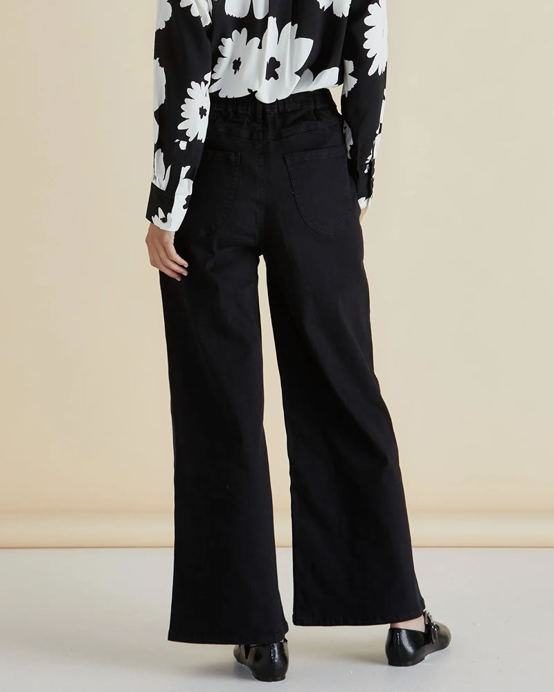 Betty Basics Wilma Wide leg Jeans Black