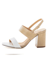 Wilde Shoes Stella Block Heels Beige/White