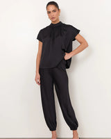 Adorne Iris Short Sleeve Top Black