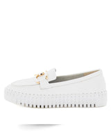 Just Bee Caltin White Leather Chunky Loafers