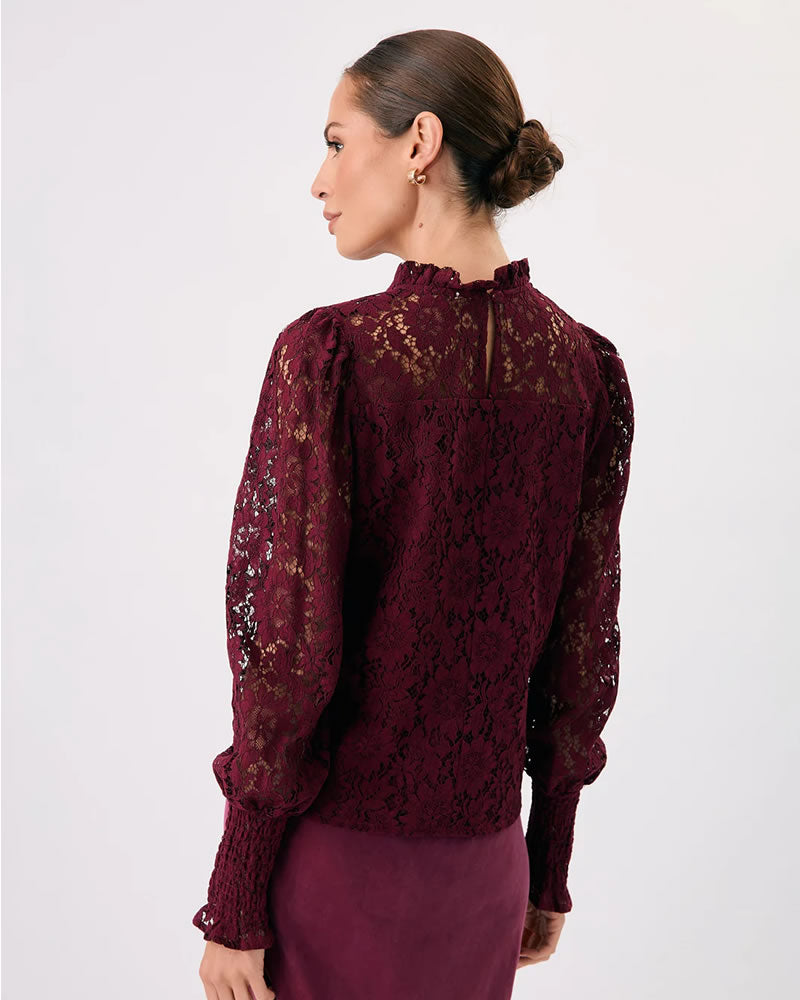 Adorne Olivia Long Sleeve Lace Top