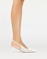 Billini Florrie Woven White Slingback Heels