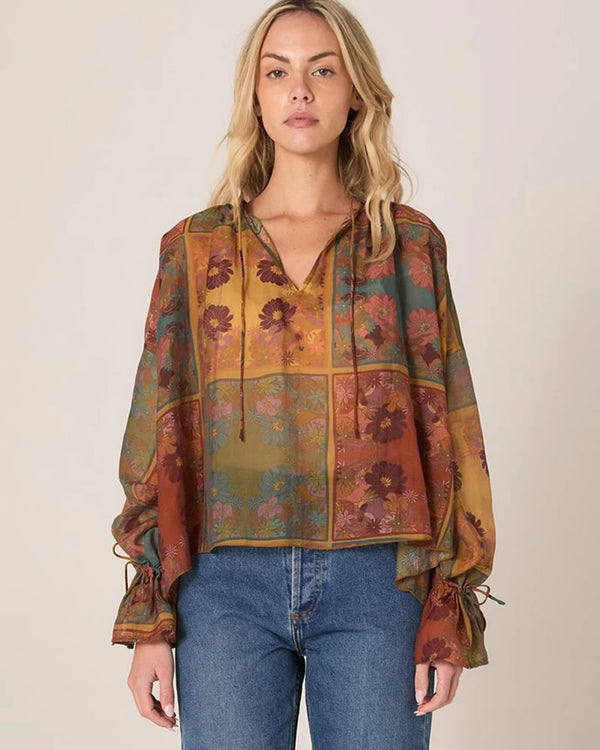  Fate + Becker Bohemian Top Nouveau Floral Green