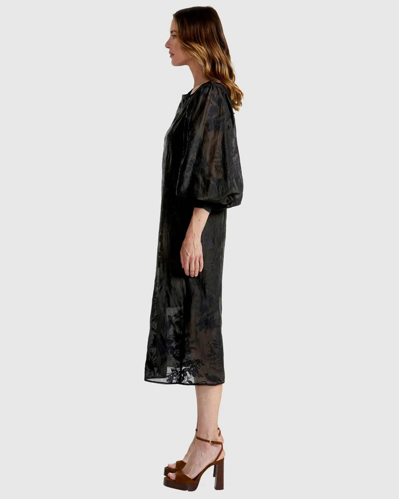 Fate + Becker Aurora Black Midi Dress