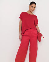 Adorne Helen Knit Top Red