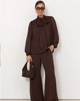 Adorne Asani Wide Leg Pants Chocolate