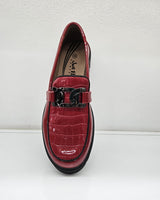 Just Bee Channa Patent/Croc Combo Chunky Loafers