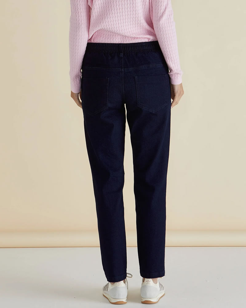 Betty Basics Harlow Denim Jogger Pants Indigo Blue Denim