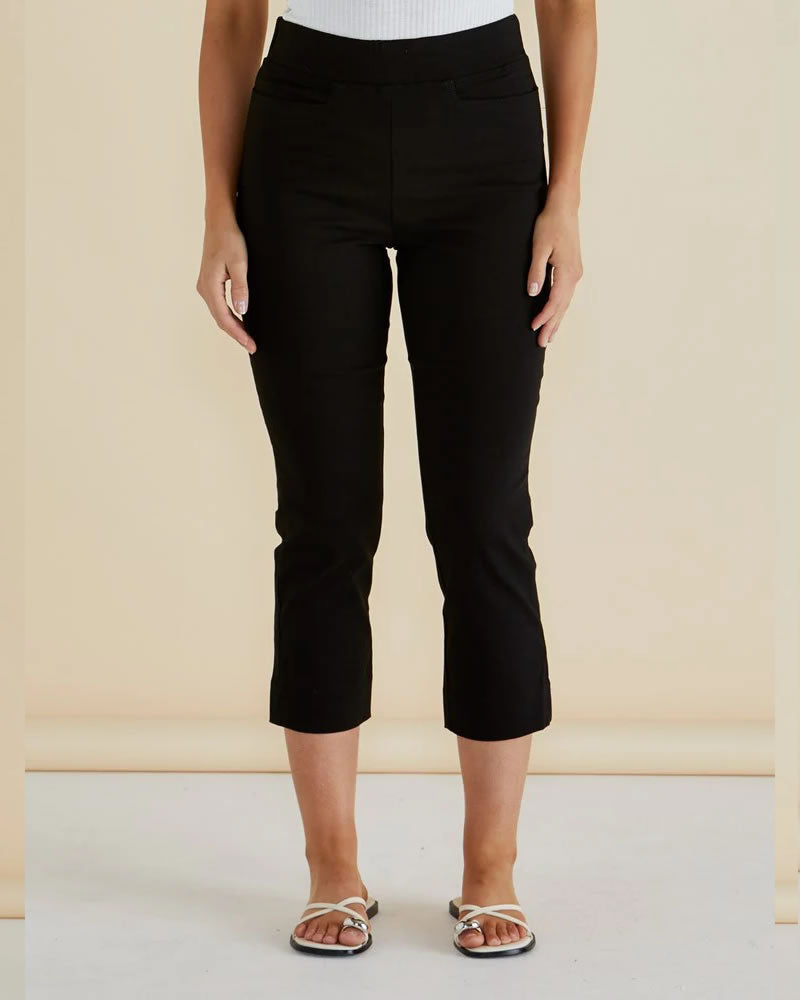 Betty Basics Crop Bengaline Pants Black