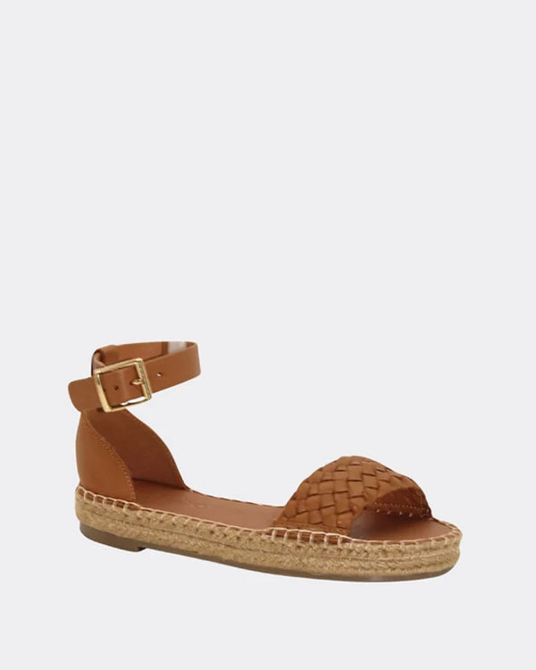  Human Shoes Brie Tan Leather Espadrille Sandals