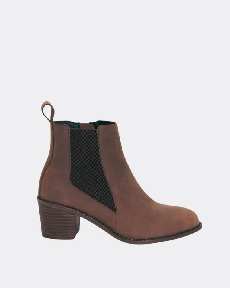 Human Shoes Bella Choc Tumbled Nubuck Ankle Boots