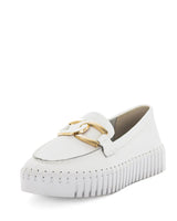 Just Bee Caltin White Leather Chunky Loafers