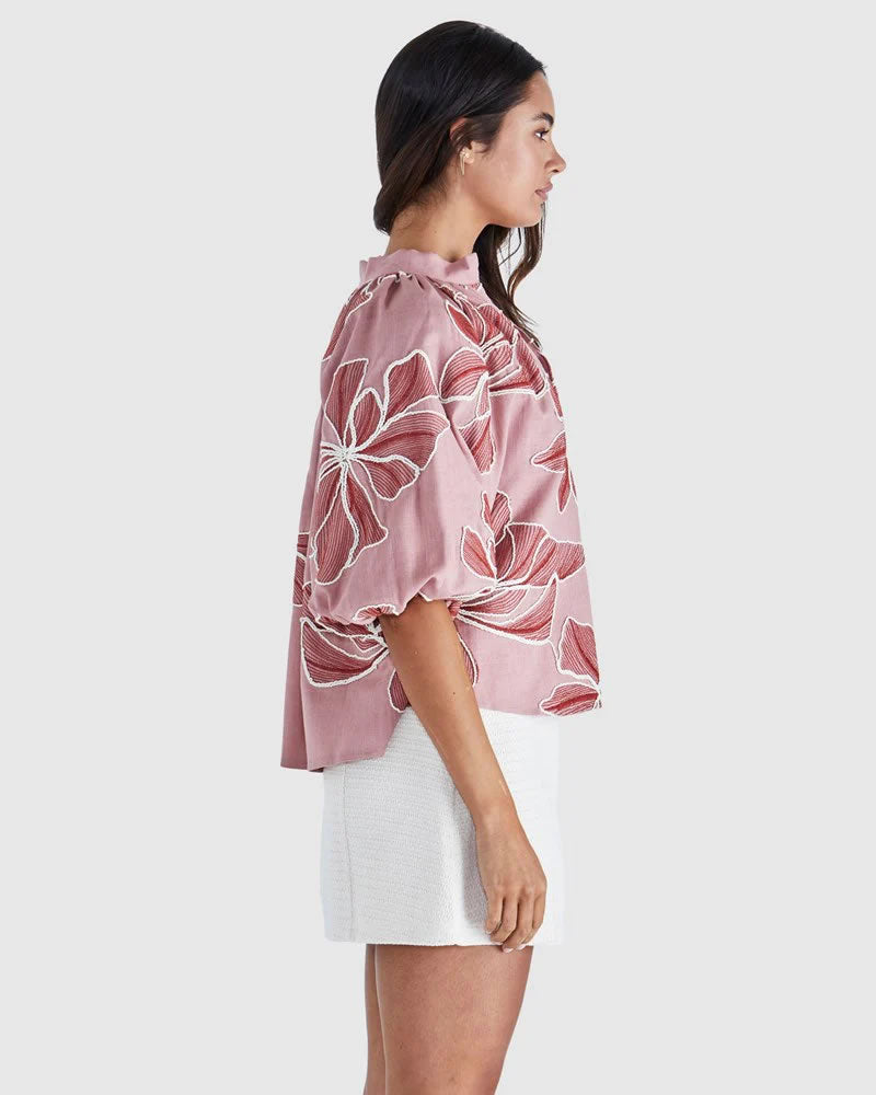 Sass Finley Top Pink/Red
