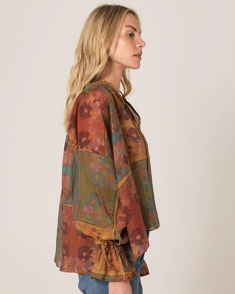 Fate + Becker Bohemian Top Nouveau Floral Green
