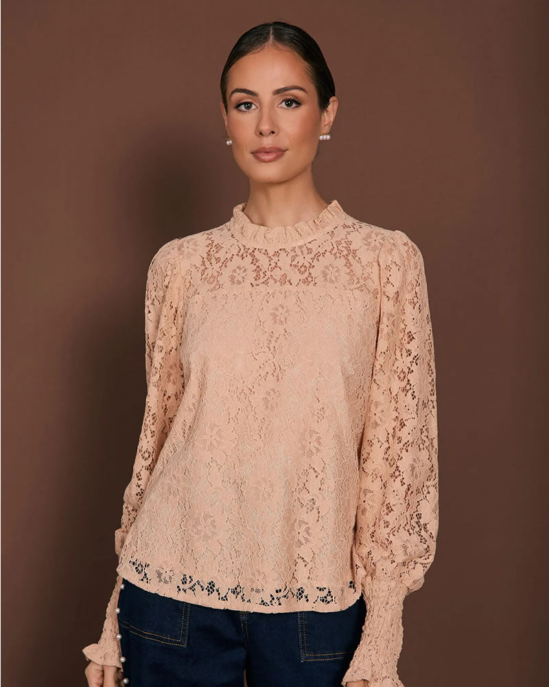 Adorne Olivia Long Sleeve Lace Top