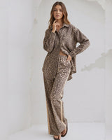 Mutig Callie Leopard Denim Jean Pants