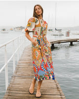 Label of Love Amalfi Mosaic Midi Shirt Dress