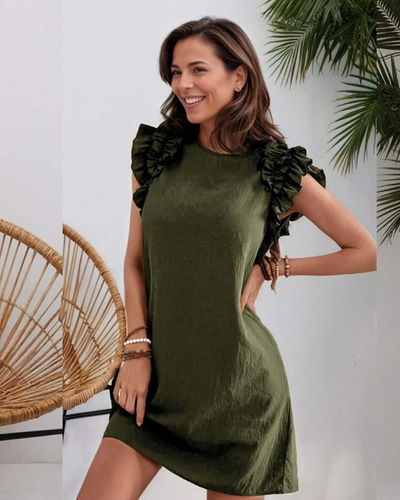 Mutig Zali Frill Sleeve Mini Dress