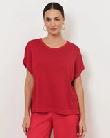 Adorne Helen Knit Top Red