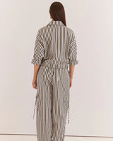 Sass May Tie Waist Cargo Pants Black/Cream