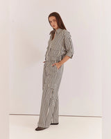 Sass May Tie Waist Cargo Pants Black/Cream