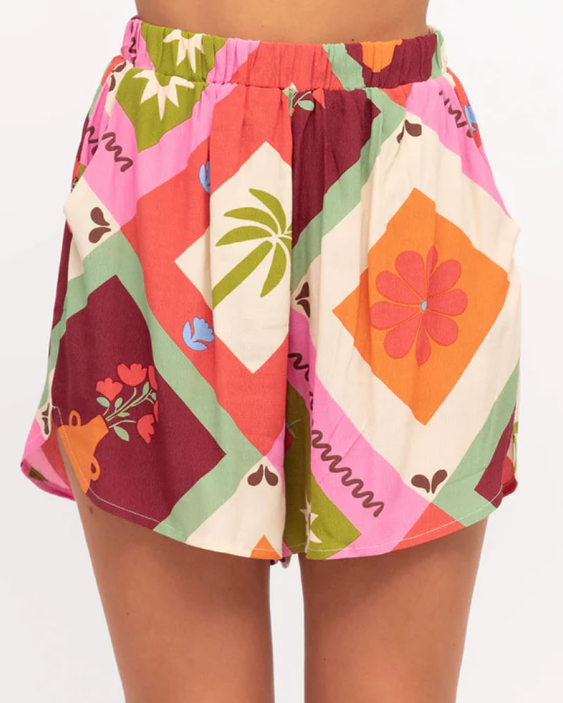 White Closet Monica Printed Shorts