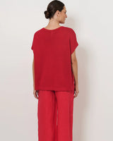 Adorne Helen Knit Top Red