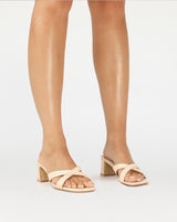 Billini Anneliese Cream Linen/Choc Slides