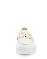Just Bee Caltin White Leather Chunky Loafers