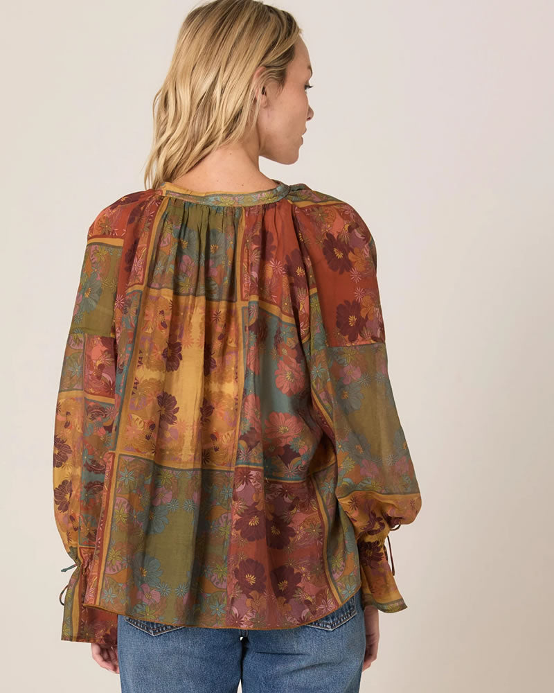 Fate + Becker Bohemian Top Nouveau Floral Green